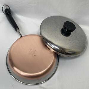 REVERE WARE Copper Bottom Stainless Steel 7” inch Skillet Pan & Lid Clinton Ill
